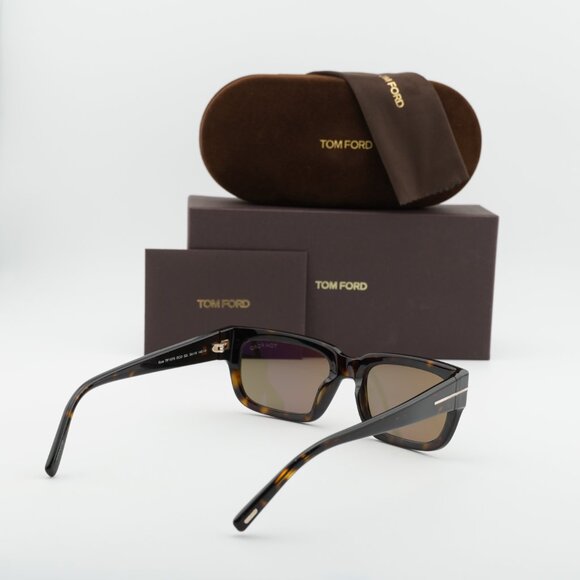 Tom Ford Ezra FT1075 52L Rectangle Sunglasses – Havana/Roviex main image 10